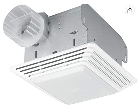 Bathroom ceiling exhaust fan with light.