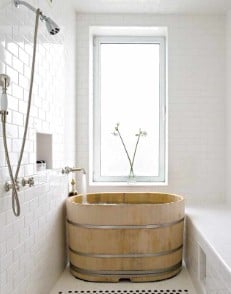 Japanese soaking tub comfortable