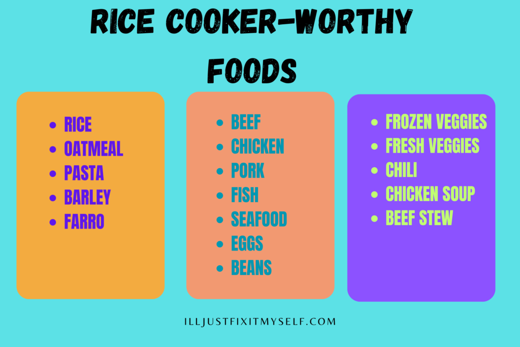 Rice cooker-worthy foods.