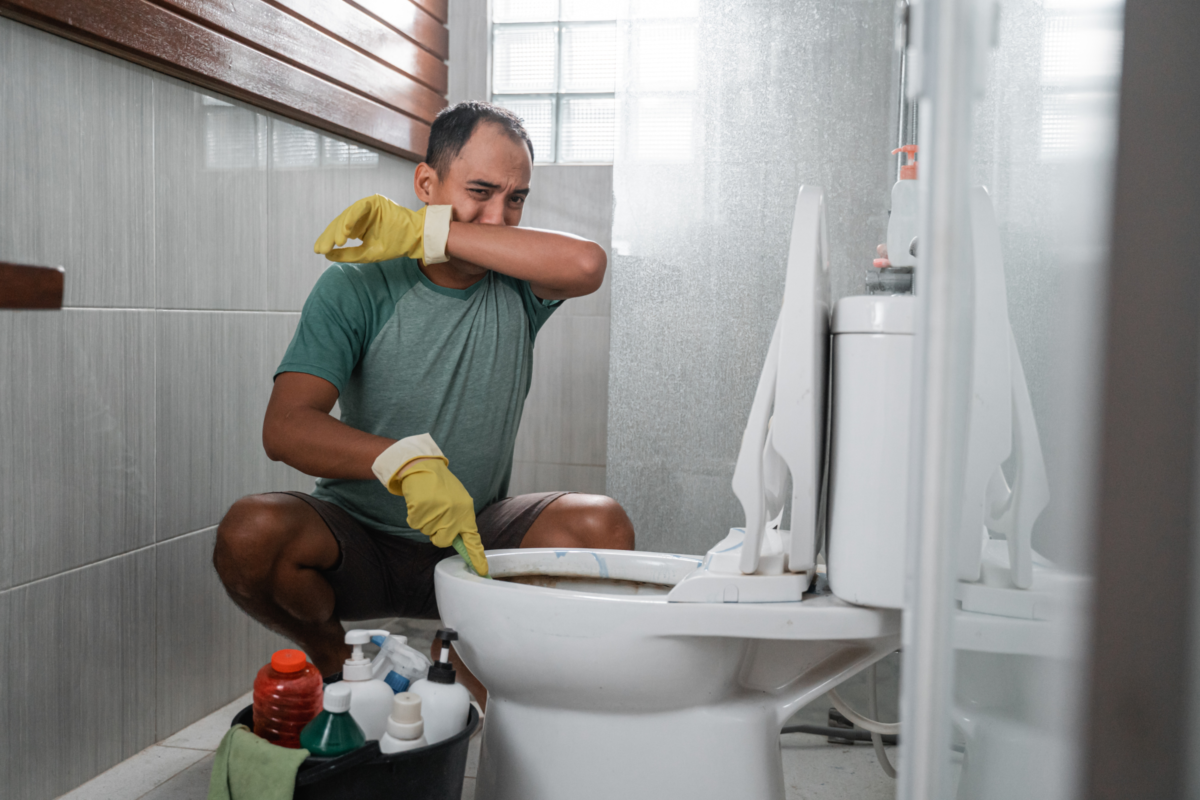 How to clean urine off bathroom walls