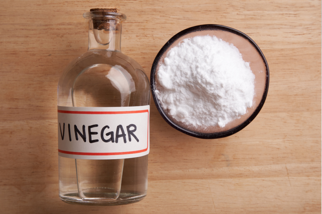 White vinegar and baking soda can be used to clean a surprising amount of things in your home, including a clogged shower drain.