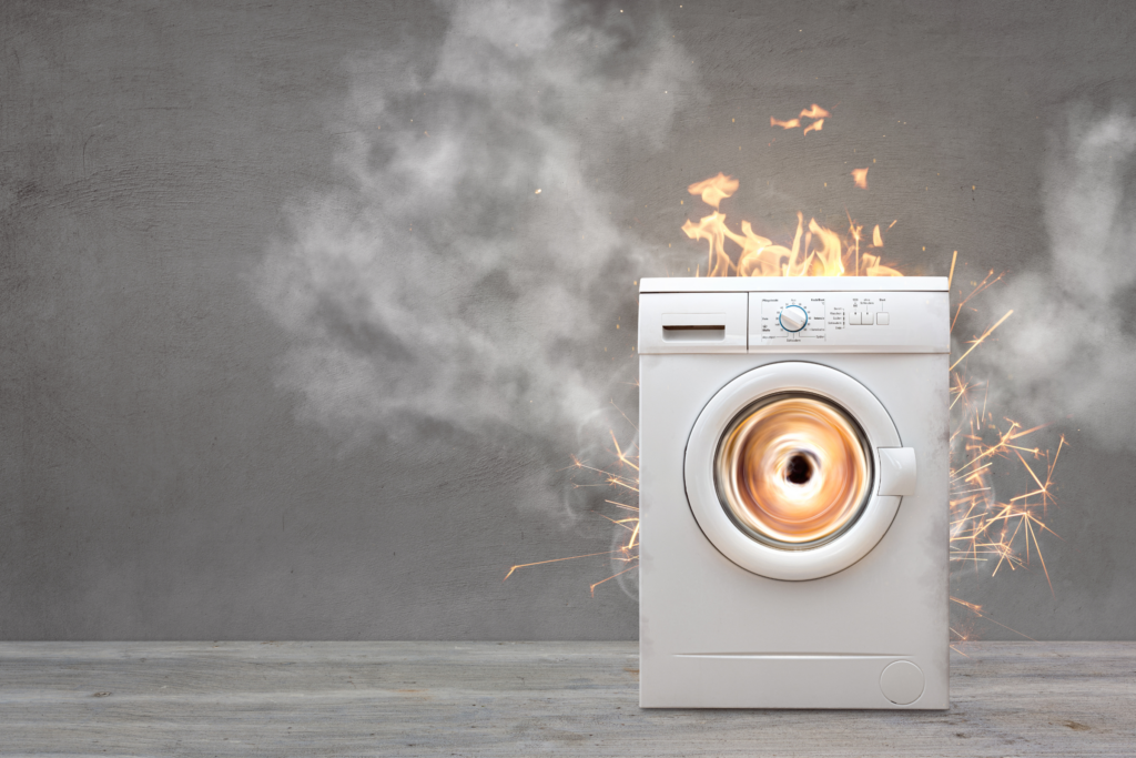 why washing machine may be smoking inside