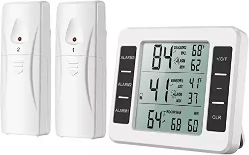 AMIR Refrigerator Thermometer with Audible Alarm