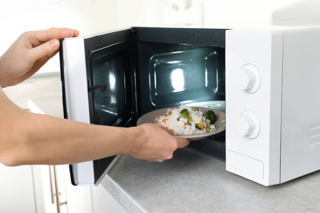 Most 700-watt microwaves will fit a 10" dinner plate, but you should check the size of the turntable to be sure.