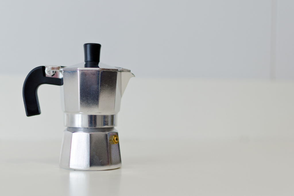 Most Moka pots are made of aluminum or stainless steel, although some versions are ceramic; avoid using bleach on metal as it will cause it to corrode.