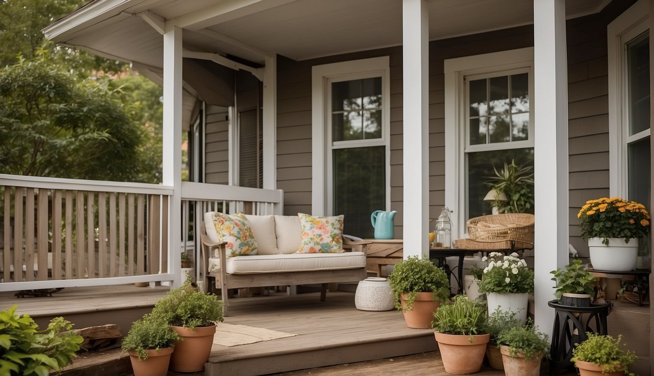 A porch with mismatched decor, clutter, and over-the-top accessories. Avoiding these mistakes can create a cohesive and inviting outdoor space