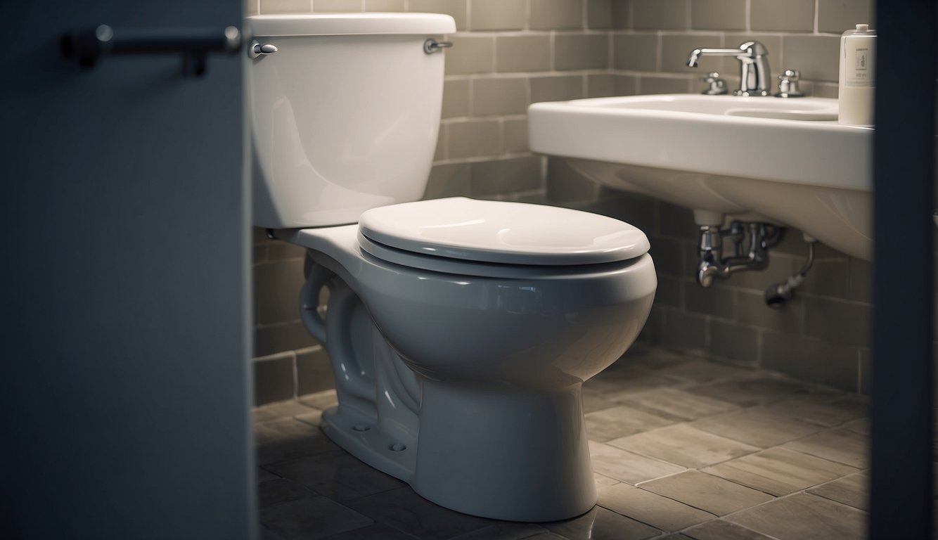 A Kohler Tresham toilet flushes and fills with water, while a person troubleshoots common problems